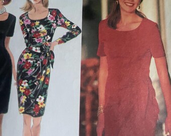 Vintage 90s Dress Pattern 8417//Vintage Simplicity Dress Pattern Size 4-20