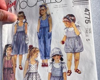 Vintage McCall's Girls Romper Sewing Pattern, Size 3-5