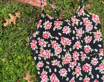 Vintage 90s Floral Midi Dress, Spaghetti Strap - Size 6
