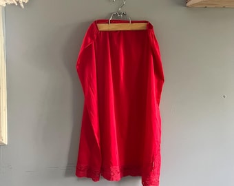 Vintage Plus Size Lace Trim Half Slip - Vassarette, Red Slip, Made in USA