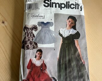 Vintage Simplicity Girls Dress Pattern//90s Girls Dress Pattern//Girls Dress Pattern 7-10//Girls Sewing Pattern