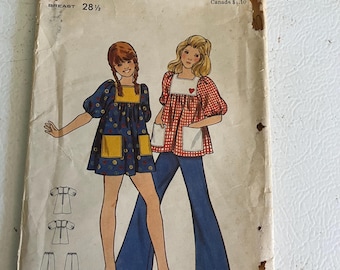 Vintage Girls Sewing Pattern//Butterick Sewing Pattern//Girls Pattern//Kids Boho Pattern