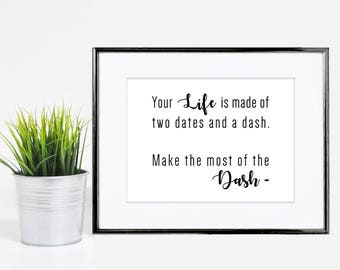 5x7 Inspirational Life Quote Black & White Print - Digital Download