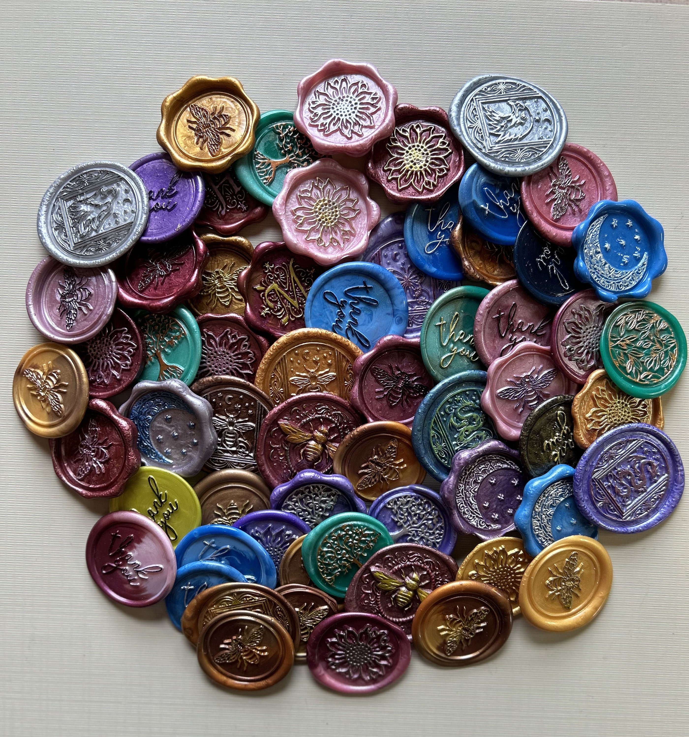 Sealing Wax Beads 37 Colors Collection Octagon Wax Seal Beads 150 Pcs in  Bottle Fine Nice Color Wax Beads Collections 