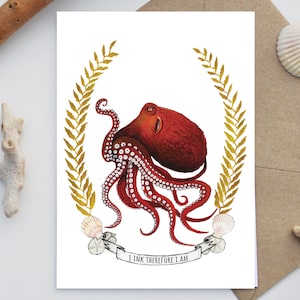 I ink!!!!, deshalb bin ich - Riesen Oktopus Karte - Geburtstags Karte - Abschluss Karte - Künstler Karte - Karte für jeden Anlass