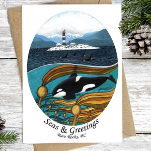Seas & Greetings Southern resident orka kerstkaart - kerstkaart - orka's