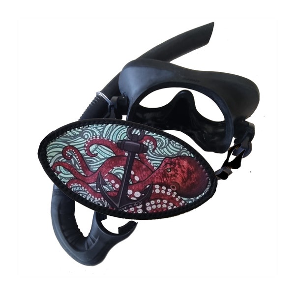 DIVING MASK STRAP - Octopus & Anchor Scuba mask strap - snorkeling mask strap - neoprene mask - Octopus strap