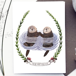 Für mich gibt es keinen Otter - Sea Otter Grußkarte - Liebeskarte - Valentinstagskarte - Jubiläumskarte