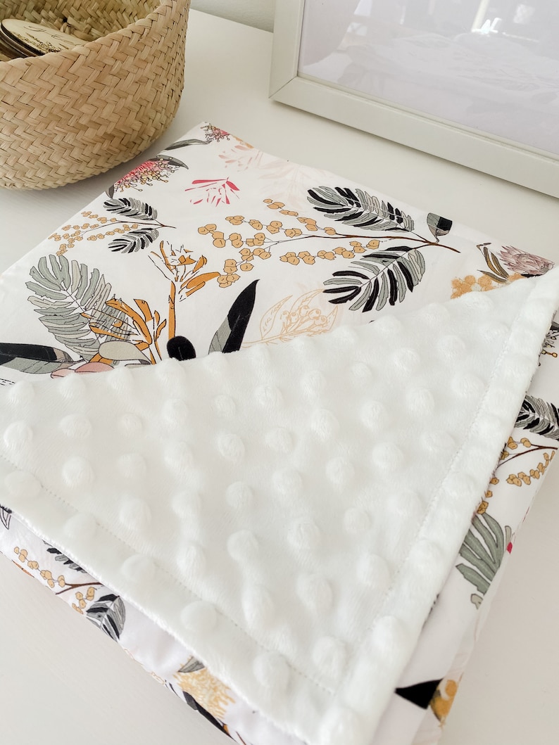 Designer Minky Baby Blanket Australiana Baby Girl Floral Etsy