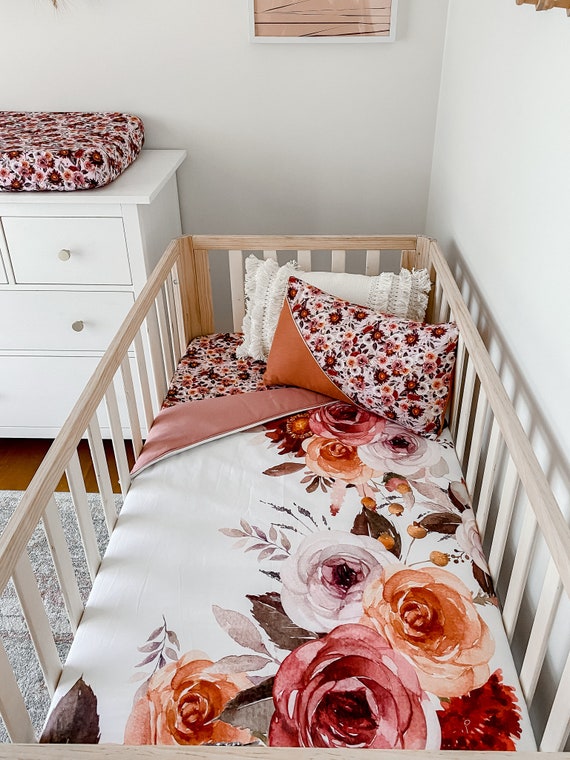 Bebé niña manta cuna edredón alegre floral cuna manta bebé ropa de cama /  guardería lino bebé niña guardería decoración bebé manta -  México