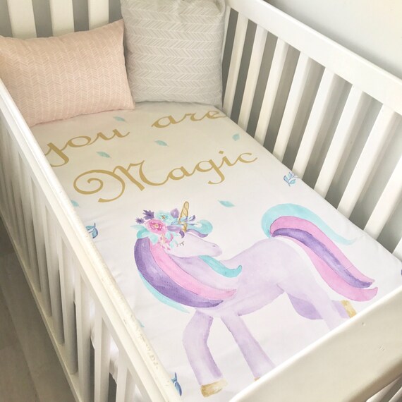 Baby Cot Crib Quilt Blanket You Are Magic Watercolour Etsy
