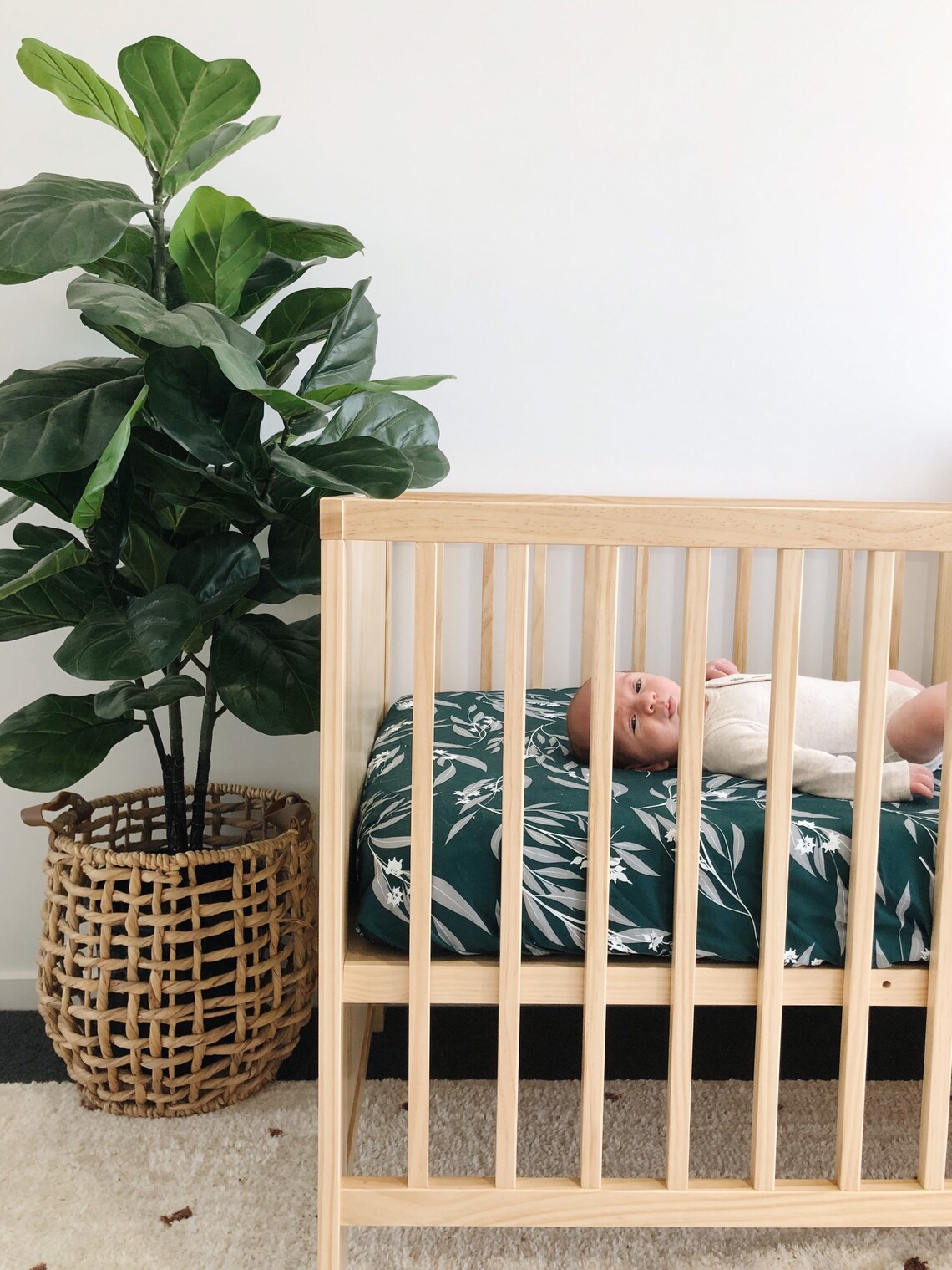 Baby Cot / Crib Fitted Sheet Eucalyptus Forest Baby Boy Etsy