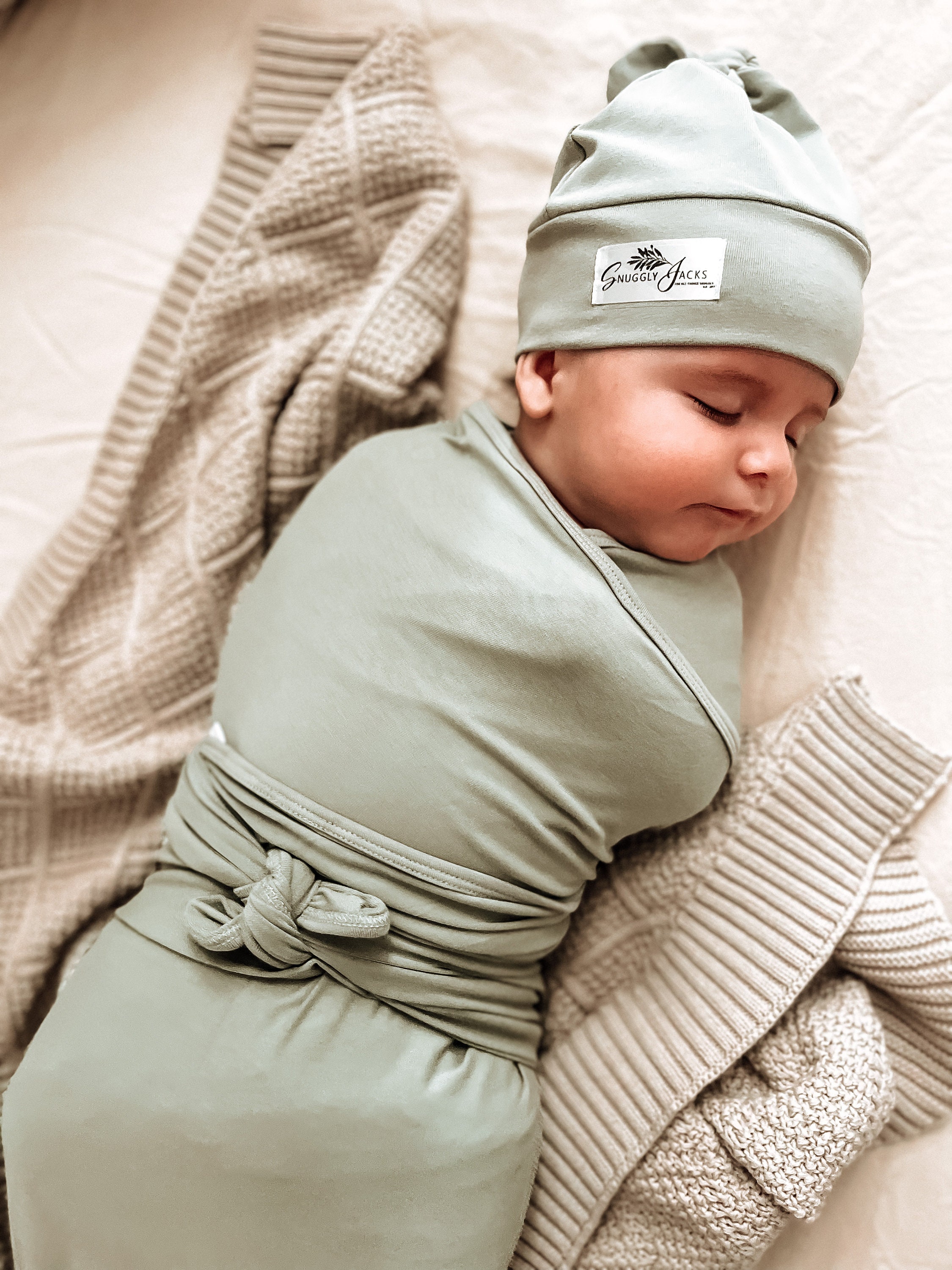 Ensemble de chapeaux de couvertures d'emmaillotage pour bébés, nourrisson  0-3-6 mois, couverture de réception douce pour nouveau-né pour garçon  fille, écharpe extensible pour bébés, emmaillotage de chambre B
