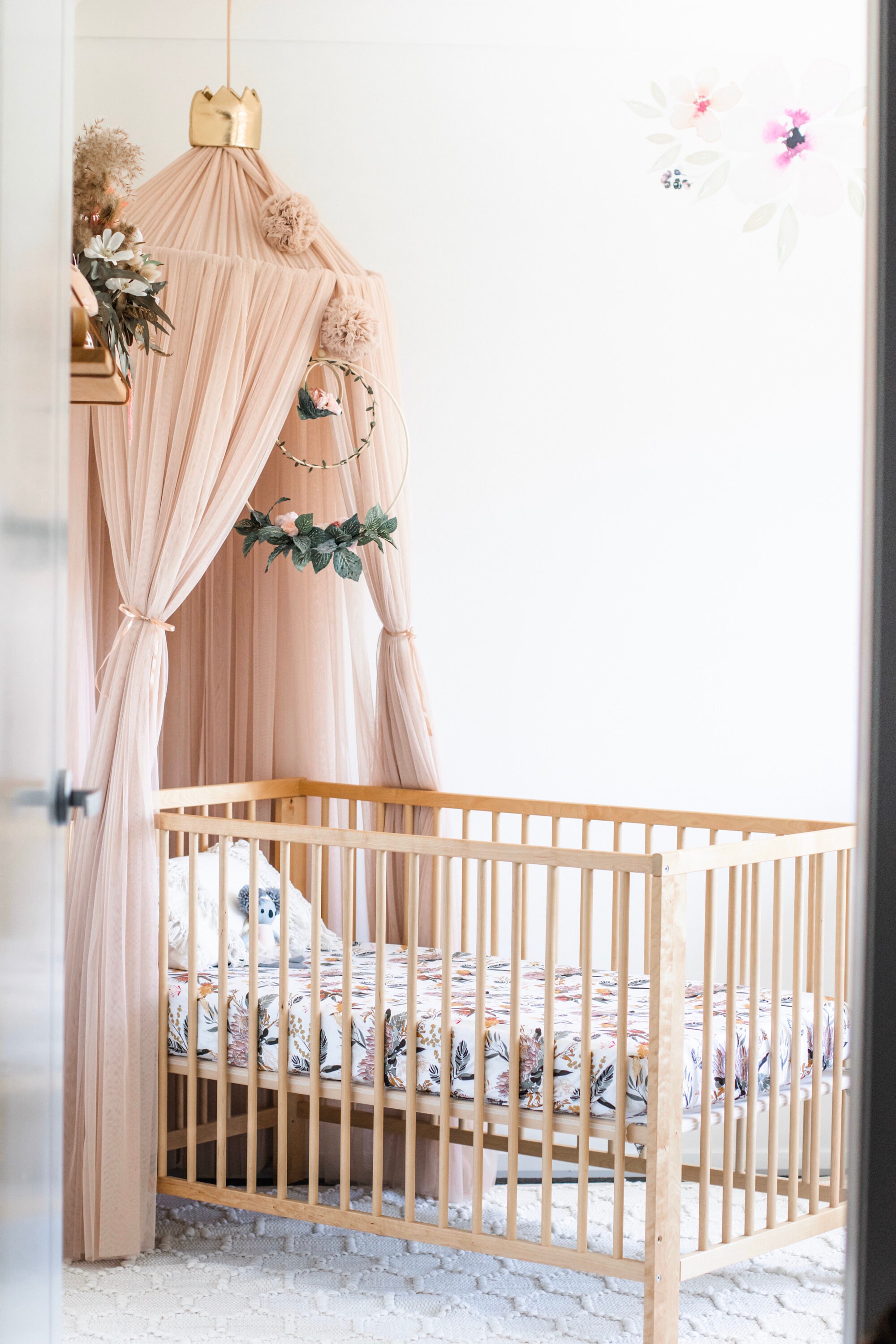 Baby Girl Cot Quilt Blanket Australian Native Florals Etsy