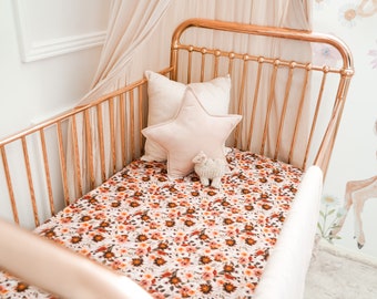 Baby Cot / Crib Fitted Sheet Earth Blithe Floral Nursery Bedding Baby Girl