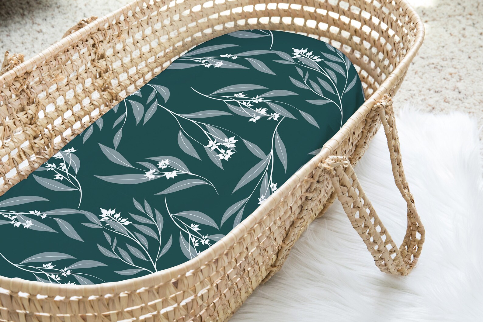Eucalyptus Green Change Mat Cover Change Pad Cover Floral Etsy