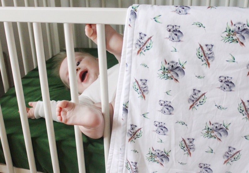 Baby Girl Blanket Crib Quilt Koala Australia Cot Blanket Baby Etsy