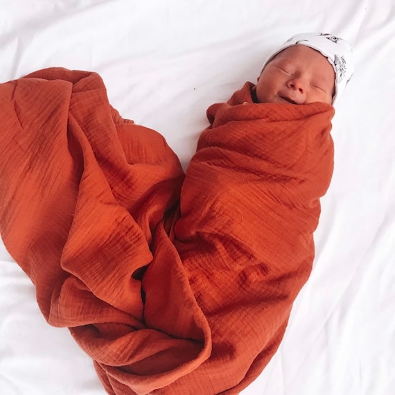 rust swaddle blanket