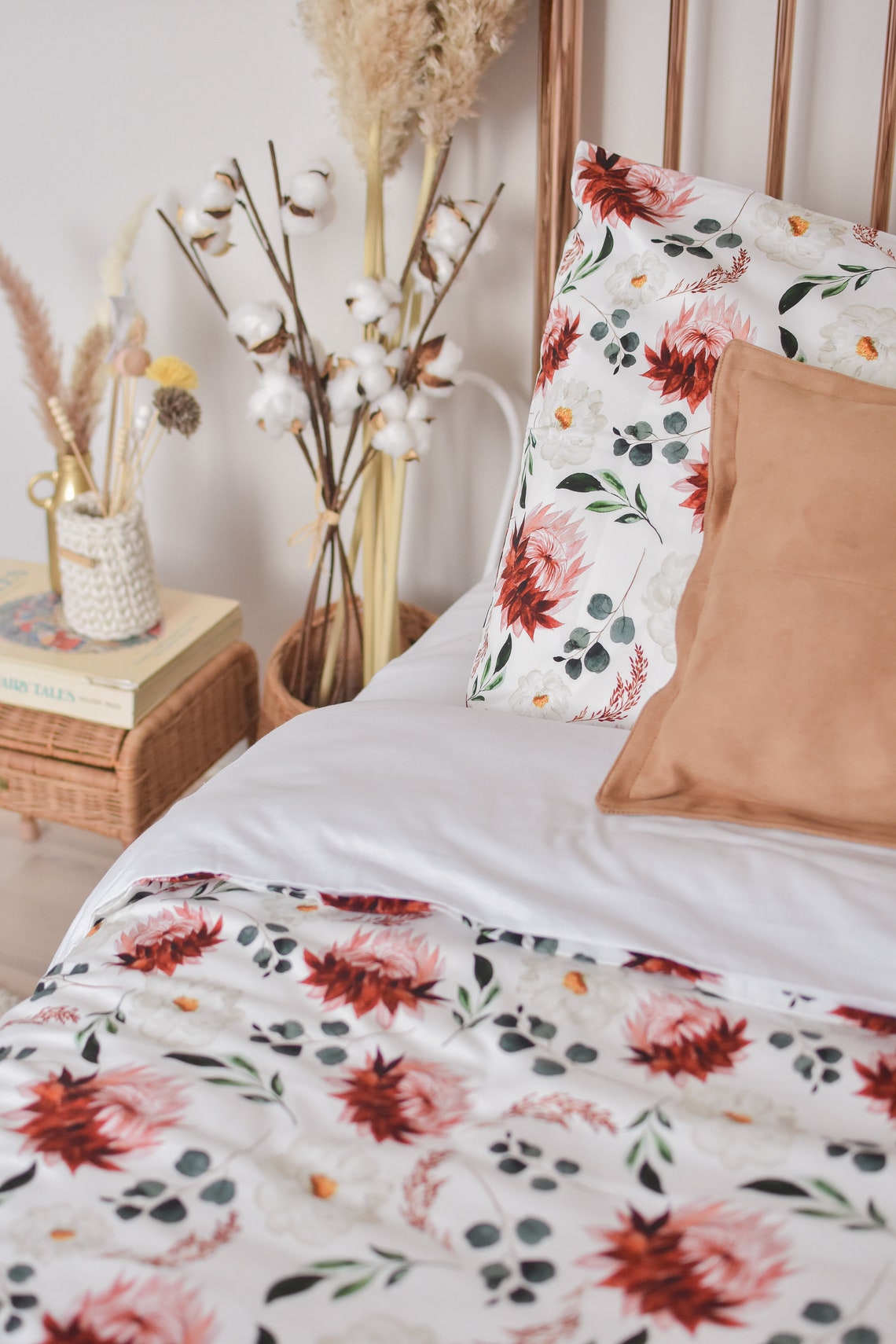 Single Bed Quilt Cover Waratah Floral Twin Bed Duvet Cover Etsy