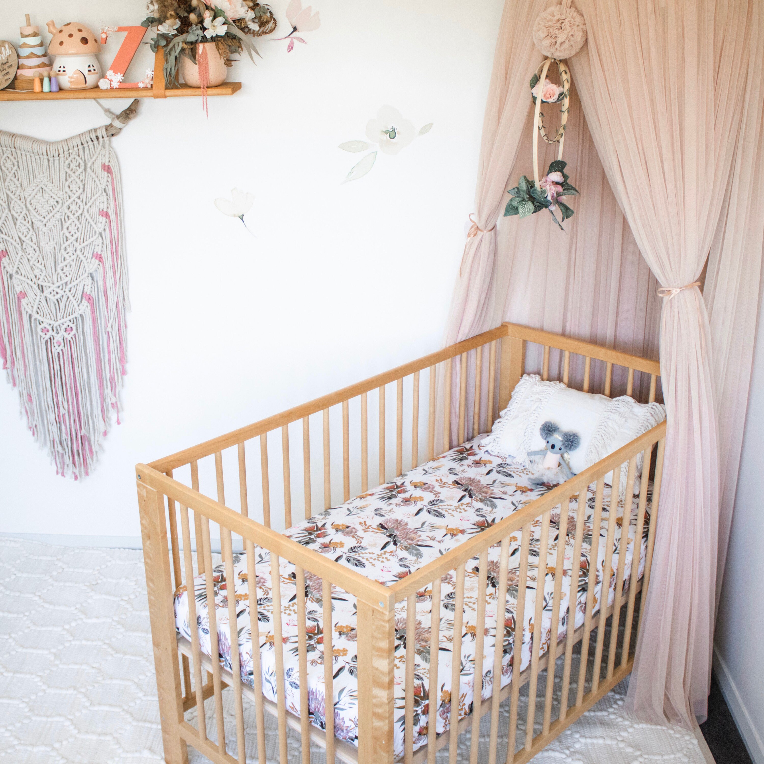 Baby Girl Cot Quilt Blanket Australian Native Florals Etsy