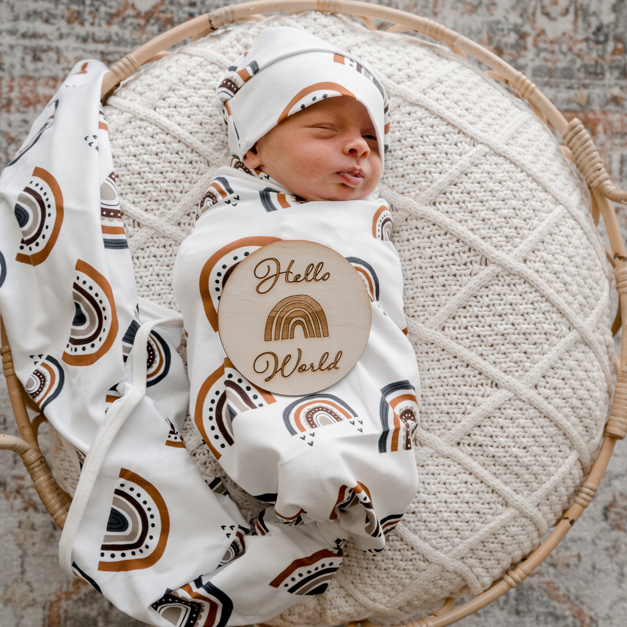 Baby Swaddle Coperta & Cappello Morbido Unisex Nursery STORIA Coperta per neonato newborn 