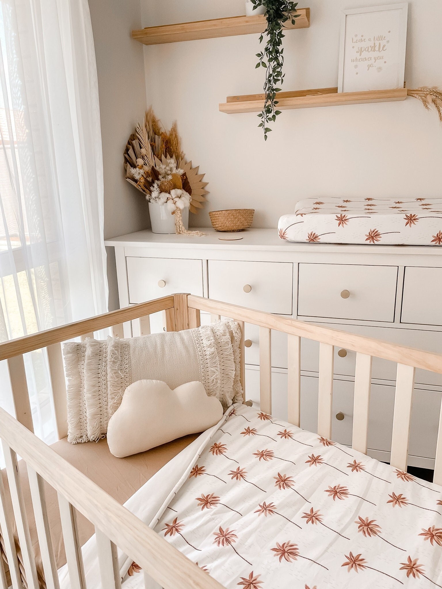 Palm tree cheap crib bedding