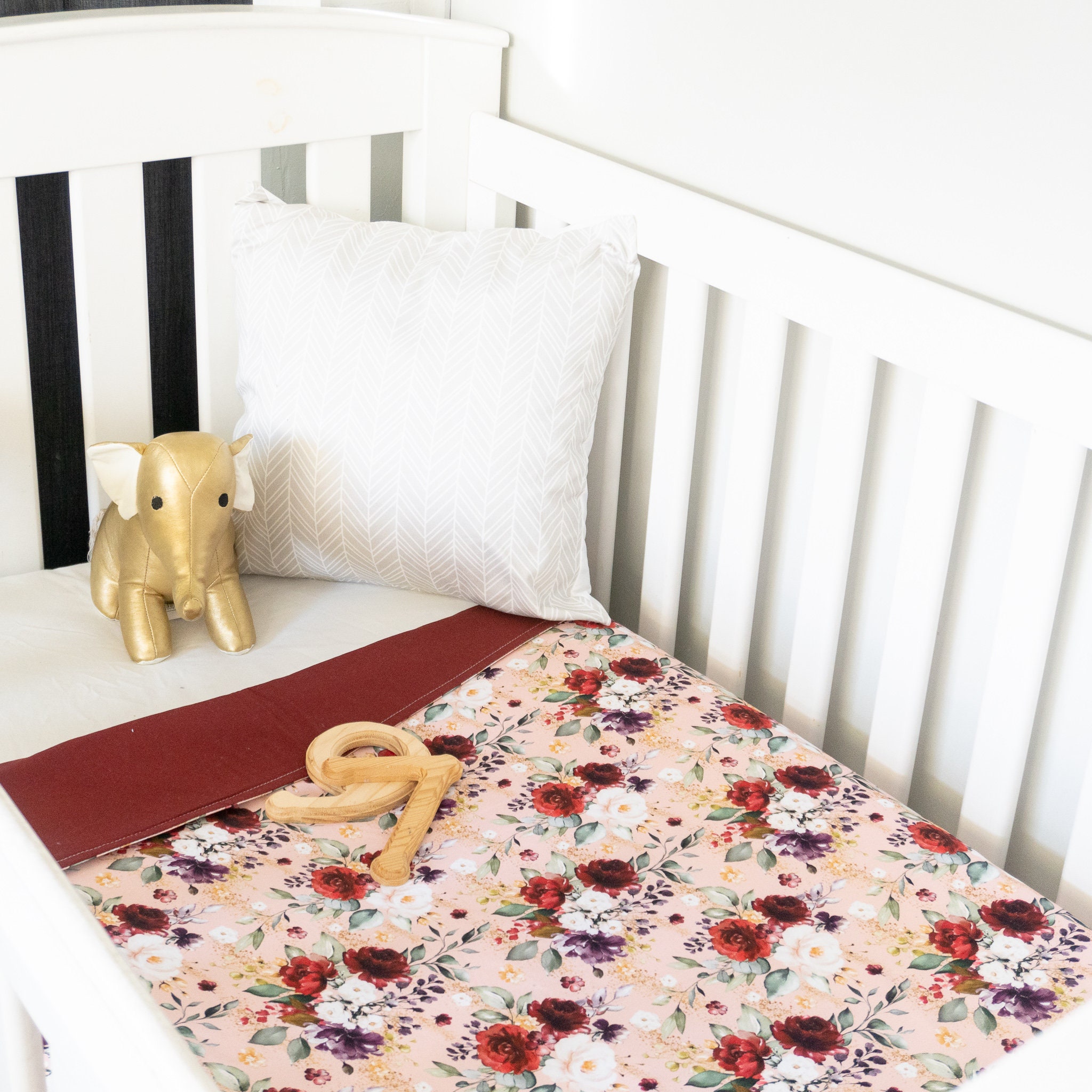 dusty pink cot sheet