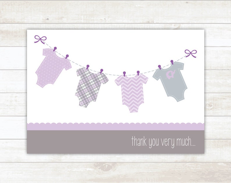 Baby Shower Thank You Cards Printable Baby Girl Shower Digital Etsy