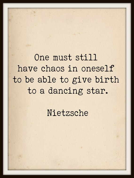 Citation Nietzsche Citation Philosophie Chaos Citation Etsy France