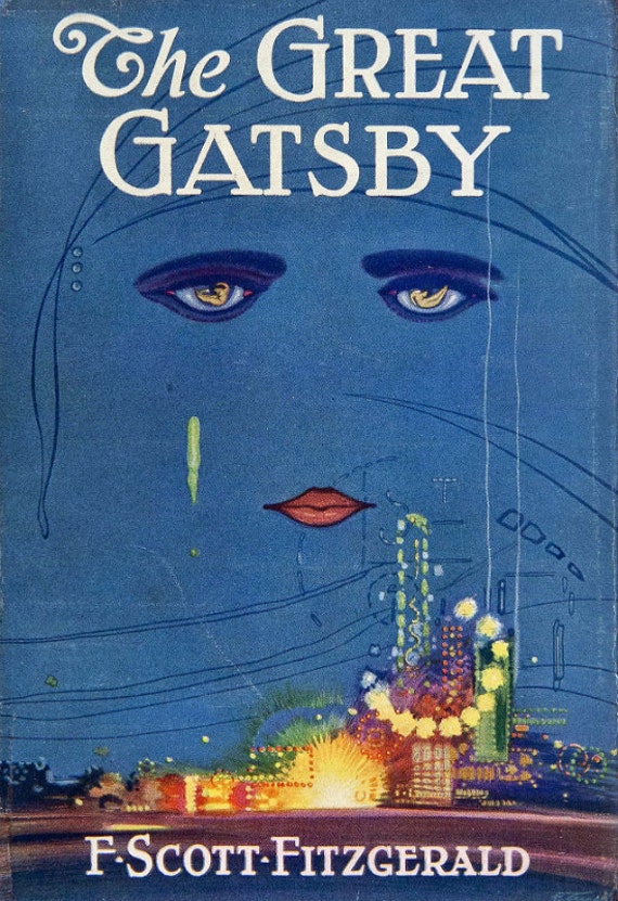 Vintage Book Cover Print The Great Gatsby F Etsy