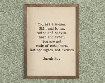 Literary Quote Print - Bibliophile Art - Sarah Kay Quote - Inspirational Feminist Art - Book Lover Quote - Inspirational Quote - Book Nerd
