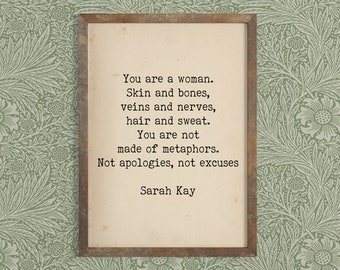 Literary Quote Print - Bibliophile Art - Sarah Kay Quote - Inspirational Feminist Art - Book Lover Quote - Inspirational Quote