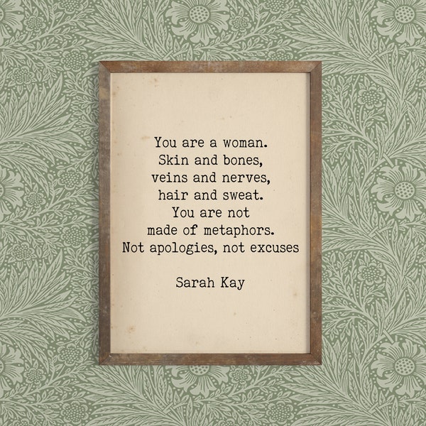 Literary Quote Print - Bibliophile Art - Sarah Kay Quote - Inspirational Feminist Art - Book Lover Quote - Inspirational Quote