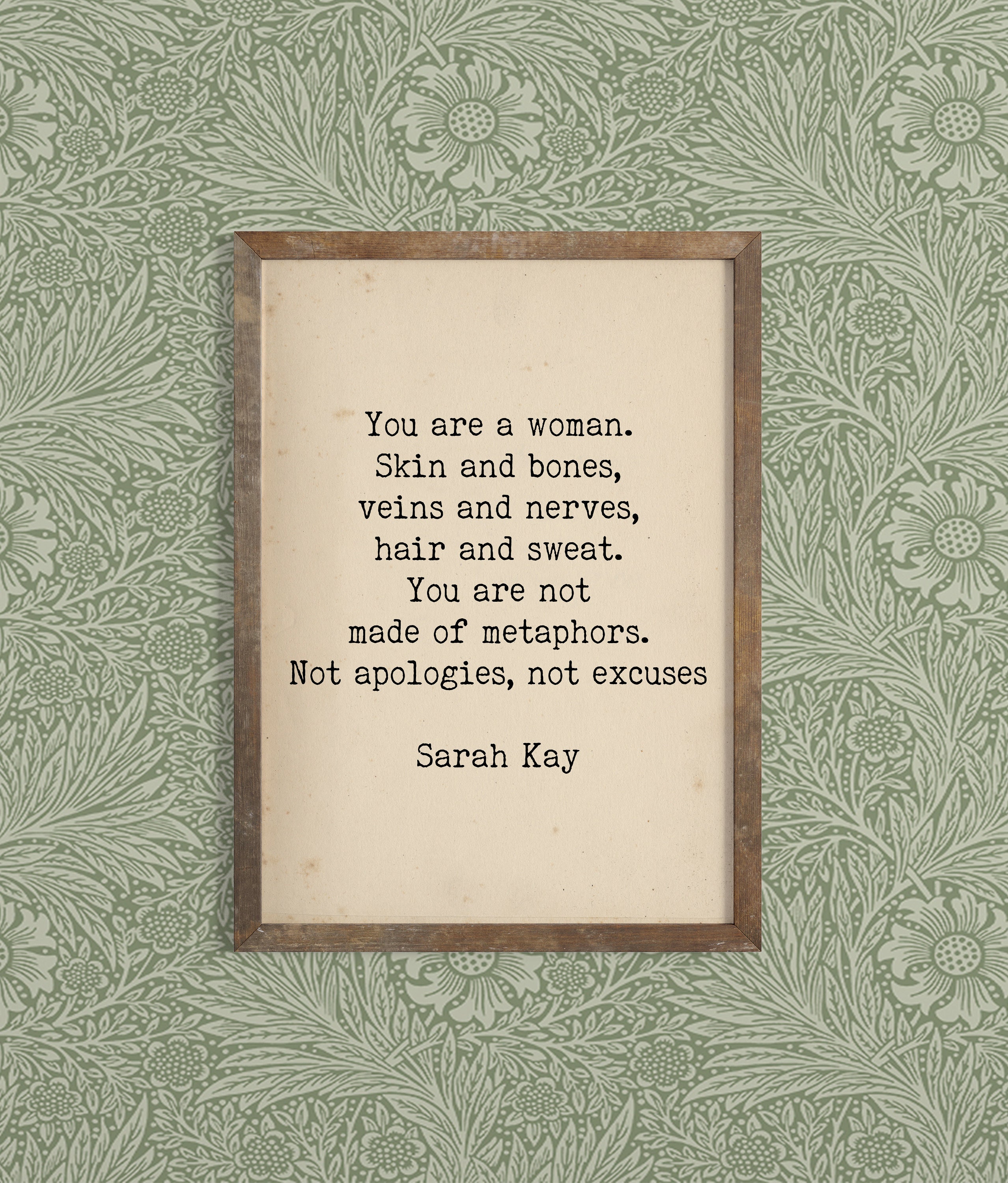 Sarah Kay Quote Print - Feminist Typewriter Art, Bibliophile Gift - Etsy, image size:2556x3000