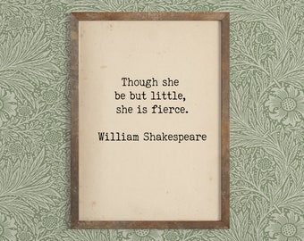 Shakespeare Quote Print – Feminist Art, Fierce Women
