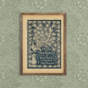 Vintage Book Cover Print &quot;Pride and Prejudice&quot; - Jane Austen - Classic Book Art Print - Literary Art - Regency Wall Art