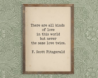 F. Scott Fitzgerald Quote Print – Typewriter Literary Art