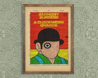 Impresión de portada de libro vintage "A Clockwork Orange" - Anthony Burgess - Impresión de arte de libro clásico - Arte literario