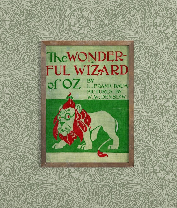 Stampa di copertina del libro vintage Il meraviglioso mago di Oz L Frank  Baum Il mago di Oz Libro per bambini classico vittoriano Decorazione  dell'asilo nido -  Italia