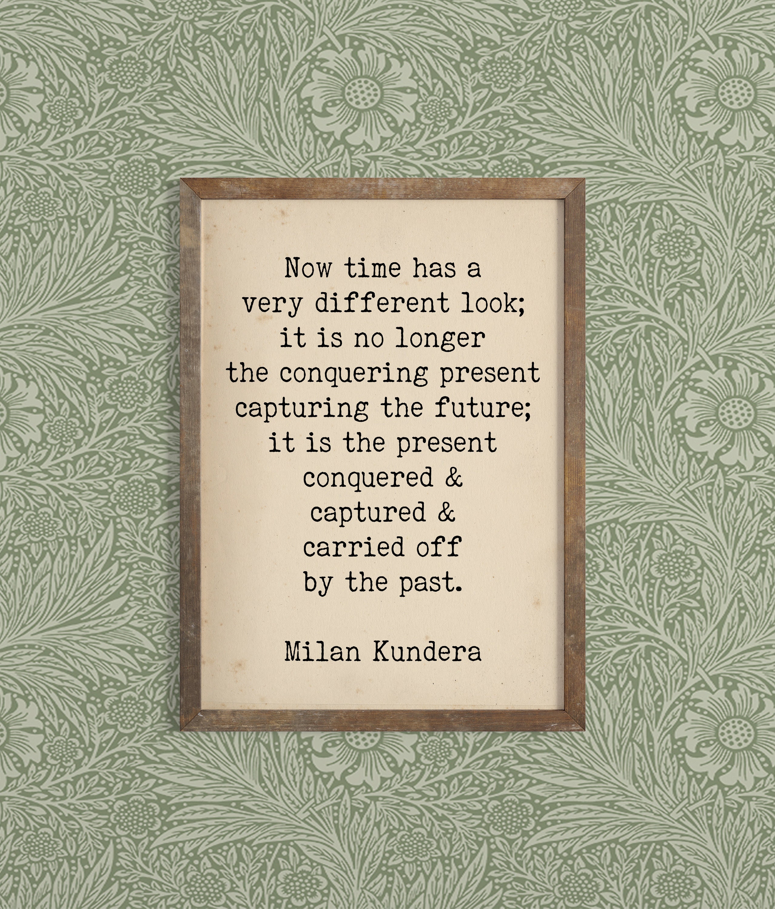 Citation de Milan Kundera citation du temps impression de citation d art litteraire passage du temps art de citation de machine a ecrire Etsy France