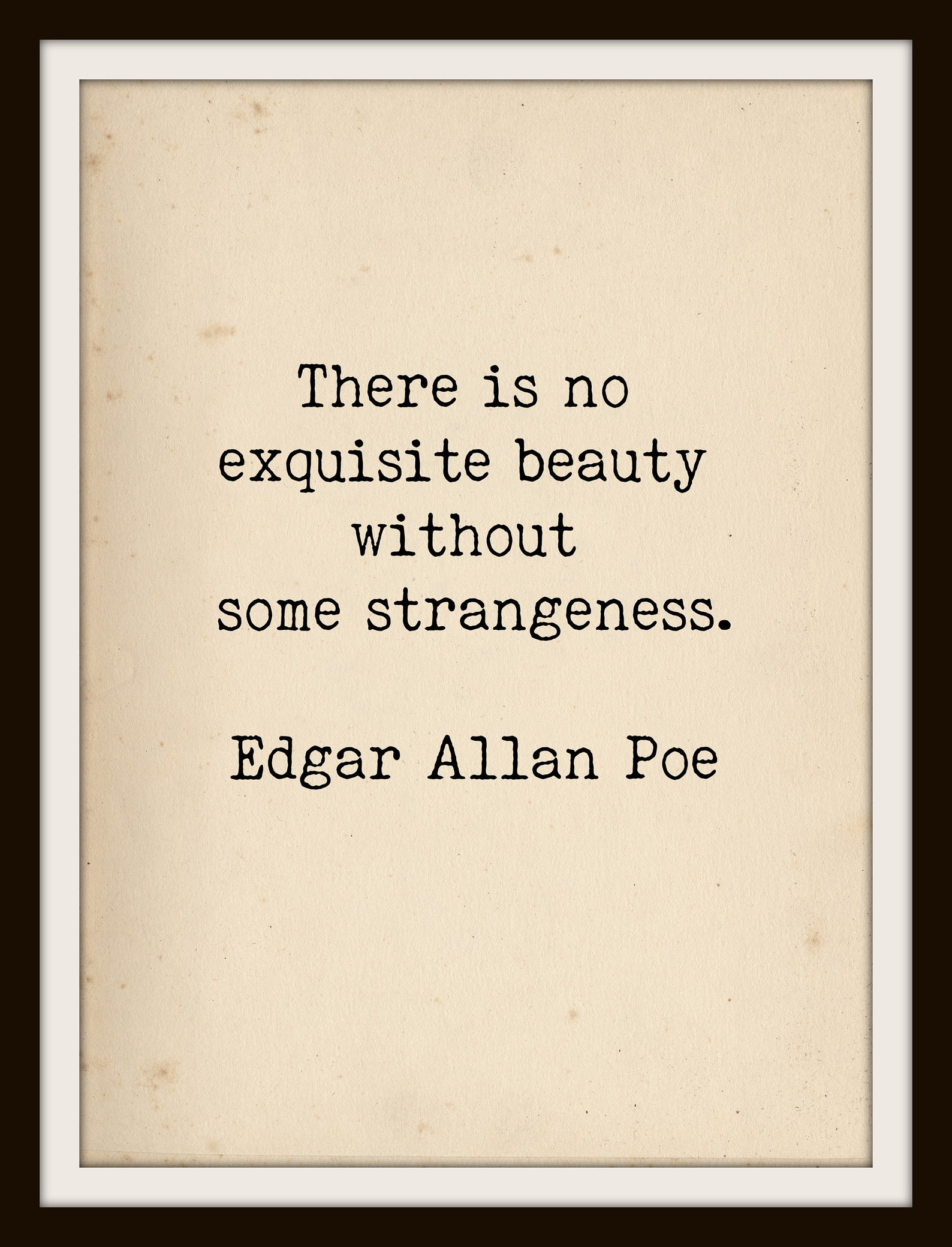 Edgar Allan Poe Quote Beauty and Strangeness Literary Art Etsy