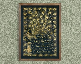 Impresión de portada de libro vintage "Orgullo y prejuicio" - Jane Austen - Impresión de arte de libro clásico - Arte literario - Decoración de pared de literatura británica