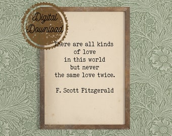 F. Scott Fitzgerald Quote Print - Literary Art (Digital Download)