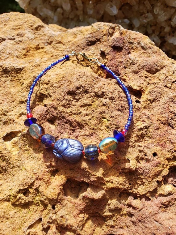 RISERVATO A MONICA BRACCIALE EGIZIANO VINTAGE CON SCARABEI - Gioi