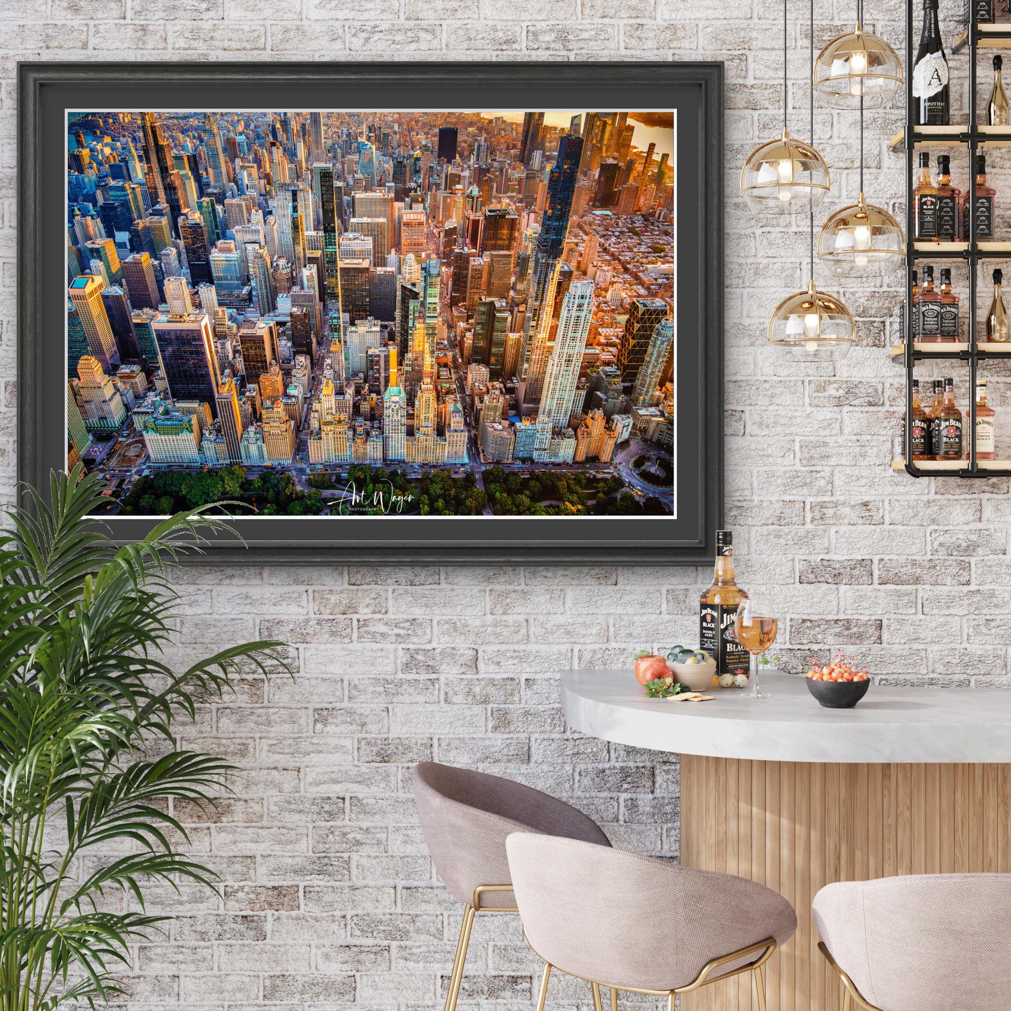 【額入り】MIDTOWN MANHATTAN 鳥瞰図 Midtown Manhattan Aerial - Unique Fine Art Print on Paper, Canvas