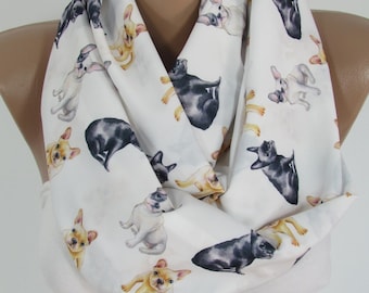 British Bulldog Scarf Printed Scarves Gifts for Dog Lovers Women Men