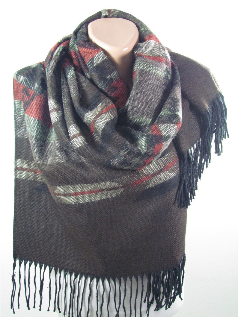 Tribal Blanket Scarf Men Boho Style Winter Scarf Mens Scarf Etsy