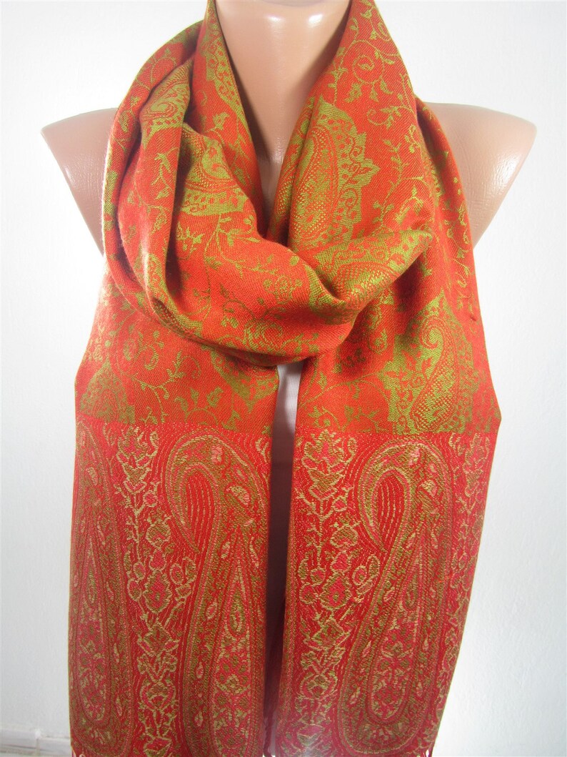 Paisley Pashmina Scarf Festival Pashmina Shawl Winter Etsy