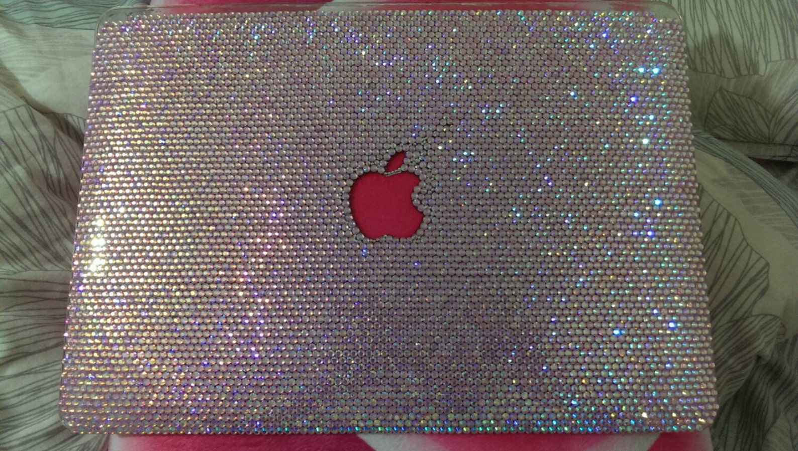 Laptop cases rhinestone light rose Ab ss20 bling case Etsy