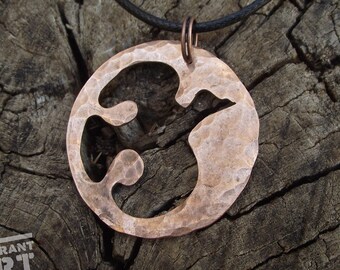 Peace Dove Necklace, hand made from an old UK bronze penny coin